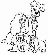 Tramp Lady Coloring Pages Disney Kids Coloringpagesfortoddlers Sheets Dog Film sketch template