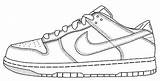 Nike Shoe Shoes Drawing Coloring Outline Easy Air Force Sneakers Clipart Pages Template Dunk Football Line Running Tennis Sneaker Kids sketch template
