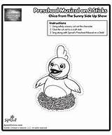 Preschool Musical Kids Coloring Pages Puppet Chica Sprout Sproutonline sketch template