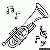 Coloring Pages Instruments Musical Drawing Jazz Instrument Music Color Cornet Drawings Books Choose Board sketch template