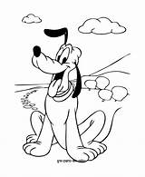 Pluto Coloring Pages Kids Funny Mickey Disney Albanysinsanity sketch template