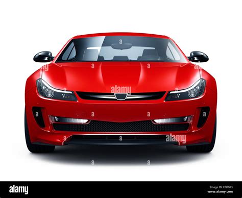 red generic car front view stock photo royalty  image