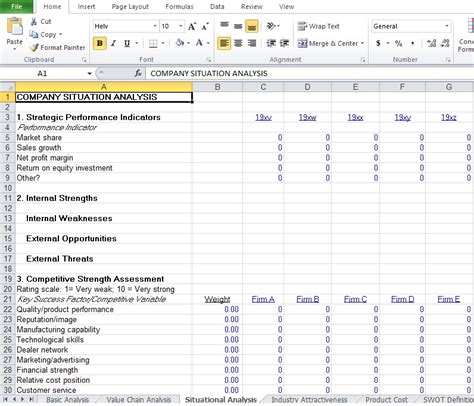 competitive analysis  template excel tmp