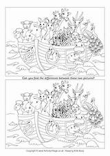 Find Ark Differences Difference Noahs Noah Bible Kids Puzzles Pages Activity Hidden Printables Activities Coloring Activityvillage Biblical Spot Printable Worksheets sketch template