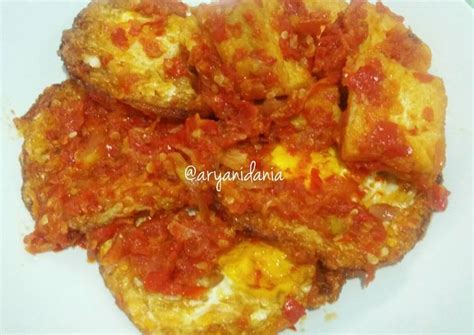 resep  telur ceplok  tahu balado  langkah  cepat