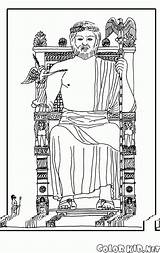 Zeus Babilonia Kolorowanka Estatua Malvorlagen Artemide Jardines Colgantes Tempio Zeusa Statua Babylon Colorkid Coloso Weltwunder Posąg Piramidi Rodas Merveilles Maravillas sketch template