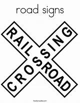 Coloring Signs Road Crossing Railroad Sign Pages Dead End Printable Traffic Twistynoodle Kids Tops Box Train Printables Party Polar Express sketch template