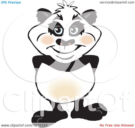 Clipart Of A Happy Panda Standing Royalty Free Vector