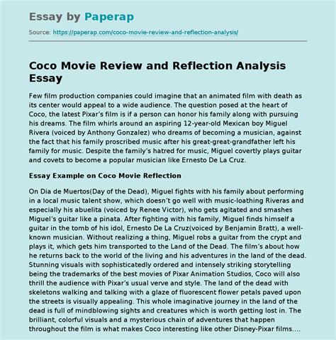 coco  review  reflection analysis critical analysis essay
