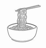 Vector Coloring Noodles Ramen Noodle Cartoon Similar sketch template