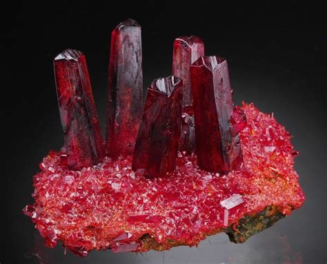 pruskite ruby red crystals  matrix  poland specimen etsy