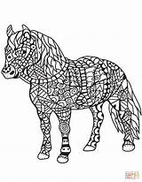 Coloring Horse Zentangle Pages sketch template