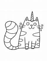 Caticorn Tabby Unicat Coloringpagesonly sketch template