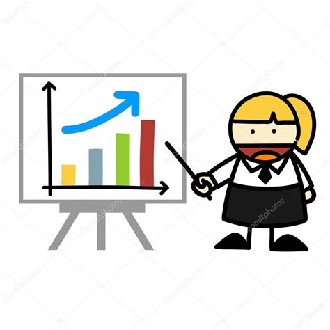 business en business grafiek cartoon stockvector  kanate