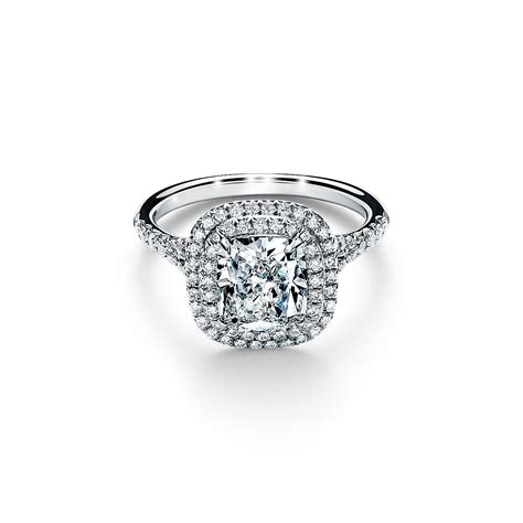 tiffany soleste cushion cut engagement ring   diamond band