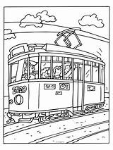 Coloring Tram Kleurplaat Oude Tramway Vervoer Trams Tekeningen Tekening Abstracte Coloriages Met Boys sketch template