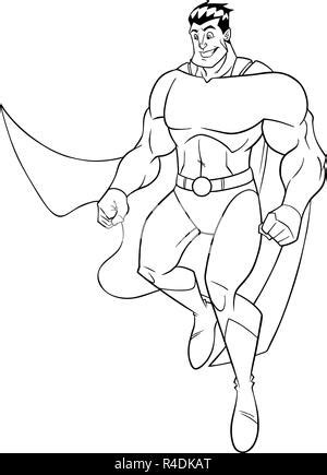 superhero flying   art stock vector art illustration vector