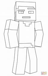 Coloring Minecraft Steve Pages Printable Popular sketch template