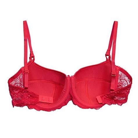 frugue women s sexy balconette push up lace shelf bra red 36 b bras