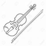 Violin Fiddle Outline Bow Vector Drawing Background Contour Dark Grey Illustration Getdrawings sketch template