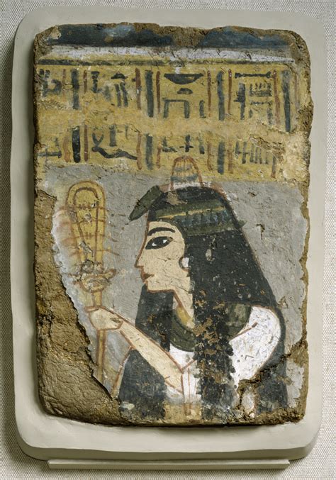 File Egyptian Wall Painting Woman Holding A Sistrum