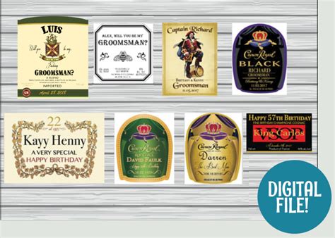 digital custom liquor label custom whiskey label custom rum etsy