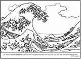 Coloring Hokusai Wave Great Tsunami Lesson Plan Teacherspayteachers Sketch Waves Di Katsushika sketch template