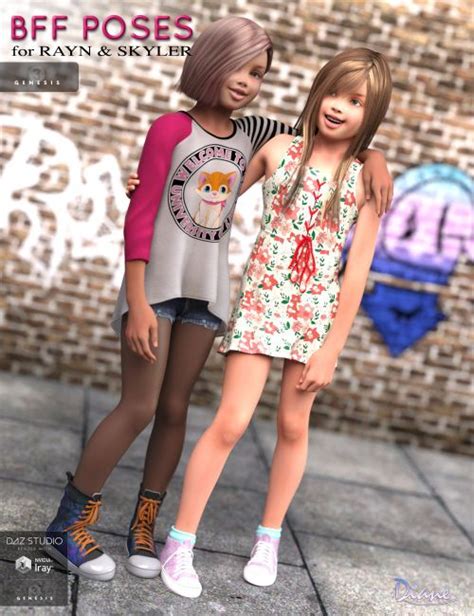bff poses for rayn and skyler genesis 3 female s 3d