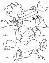 Running Coloring Pages Kids Bear Color Getcolorings Printable sketch template