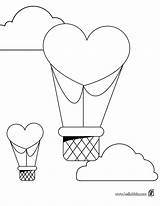 Coloring Heart Air Hot Pages Ballon Balloons Valentine Valentines Balloon Color Hellokids Hearts Print Online sketch template