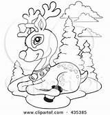 Reindeer Rudolph Red Outline Coloring Nose Resting Illustration Visekart Royalty Clipart Rf 2021 sketch template