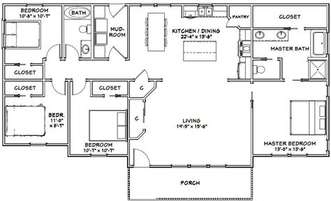 bedroom  bath barndominium floor plans floorplansclick