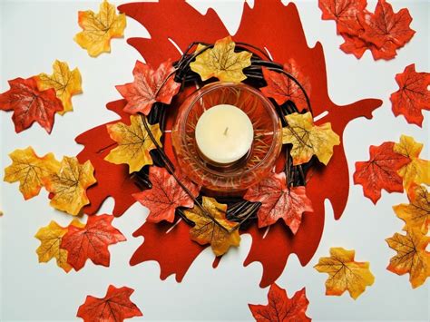 dollar tree crafts thanksgiving autumn leaf candle