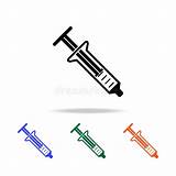 Icona Semplice Siringa Segno Isolata Vaccino Elementi Progettazione Grafica sketch template