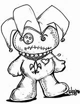 Voodoo Doll Gras Mardi Coloring Pages Tattoo Drawing Drawings Adult Dolls Vodoo Horror Svg Jester Deviantart Creepy Draw Printable Cute sketch template