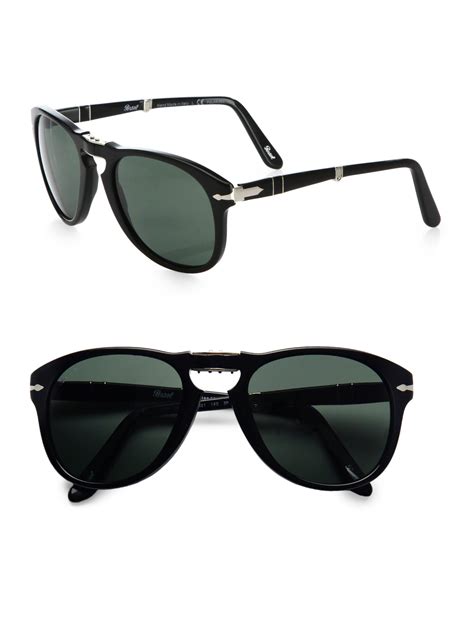 lyst persol vintage folding keyhole sunglasses in black for men