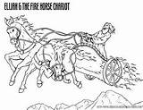 Chariot Elijah Elisha Chariots Fiery Eliyahu sketch template
