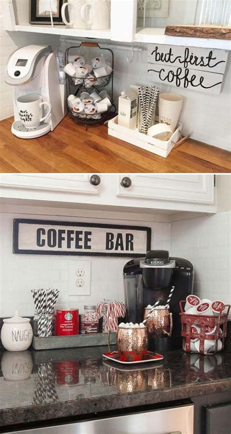 Elegant Home Coffee Bar Design And Decor Ideas 14340