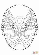 Mask Opera Chinese Coloring Pages Drawing Template Printable Mayan Phantom Supercoloring Para Super Mascaras Getdrawings Colorear Africanas Goalie Visit sketch template