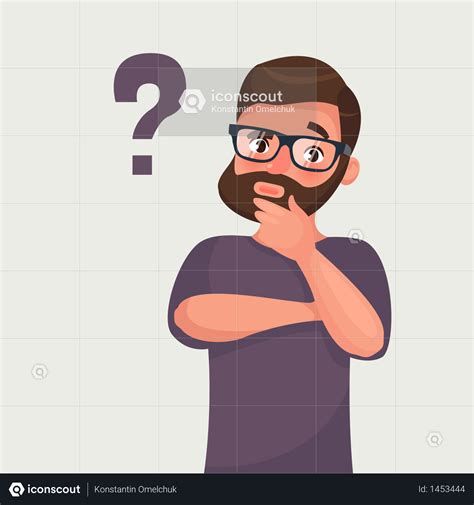thinking man with question mark illustration people illustrations