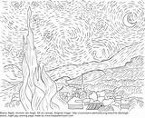 Van Pages Gogh Coloring Vincent Getcolorings Getdrawings sketch template