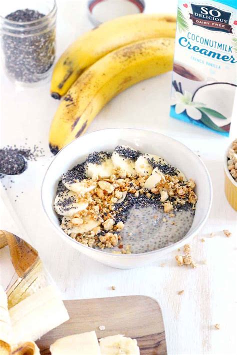 Dairy Free Banana Pudding Smoothie Bowl With Chia Seeds Bowl Of Delicious