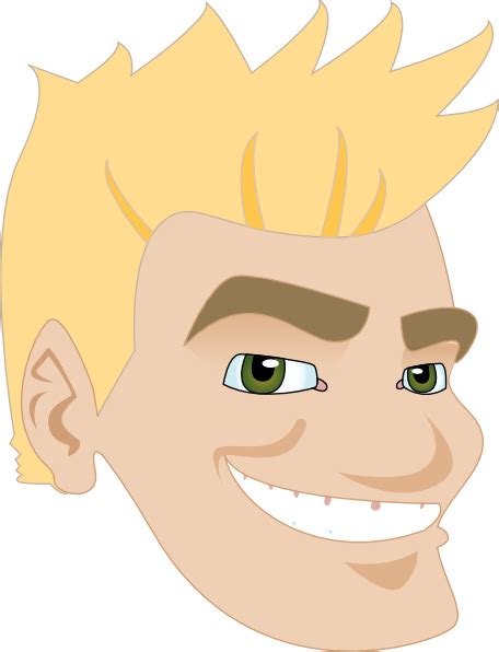 smiling man head clip art  vector vector