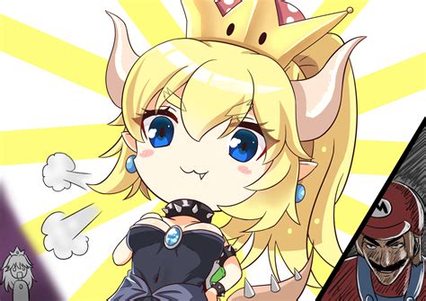 Bowsette Princess Peach And Mario Mario And 1 More Drawn By Synn032