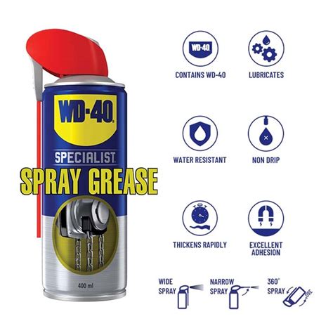 Wd 40® Specialist Long Lasting Spray Grease With Smart Straw 400ml Aerosol
