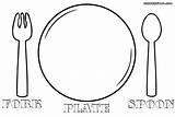 Plates Template Forks Silverware Spoons sketch template