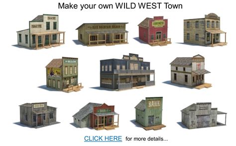 wild western scale models town buildings plans  west town