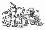 Town Drawing Buildings Small Drawn Sketch Little Drawings Cute Background Presence Matters Having Transparent Hand Towns Vector Paintingvalley Big sketch template