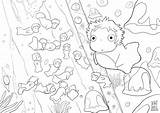 Ponyo Coloring Pages Ghibli Studio Cool Color Miyazaki Coloringhome Sheets Hayao Manga Adult Totoro Line Drawings Disney Wallpaper Choose Board sketch template