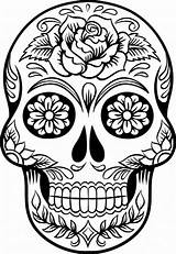 Skull Coloring Sugar Pages Scary Beautiful Printable But Print sketch template